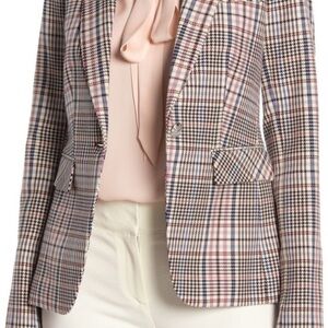 Veronica Beard Houndstooth Cutaway Dickey Blazer